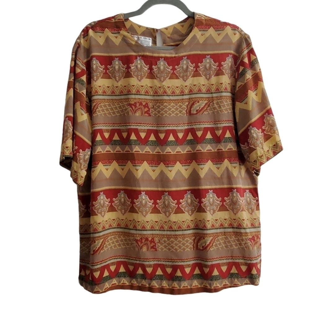 VTG Pacific Silk &‎ Studio Clothing Boho Blouse